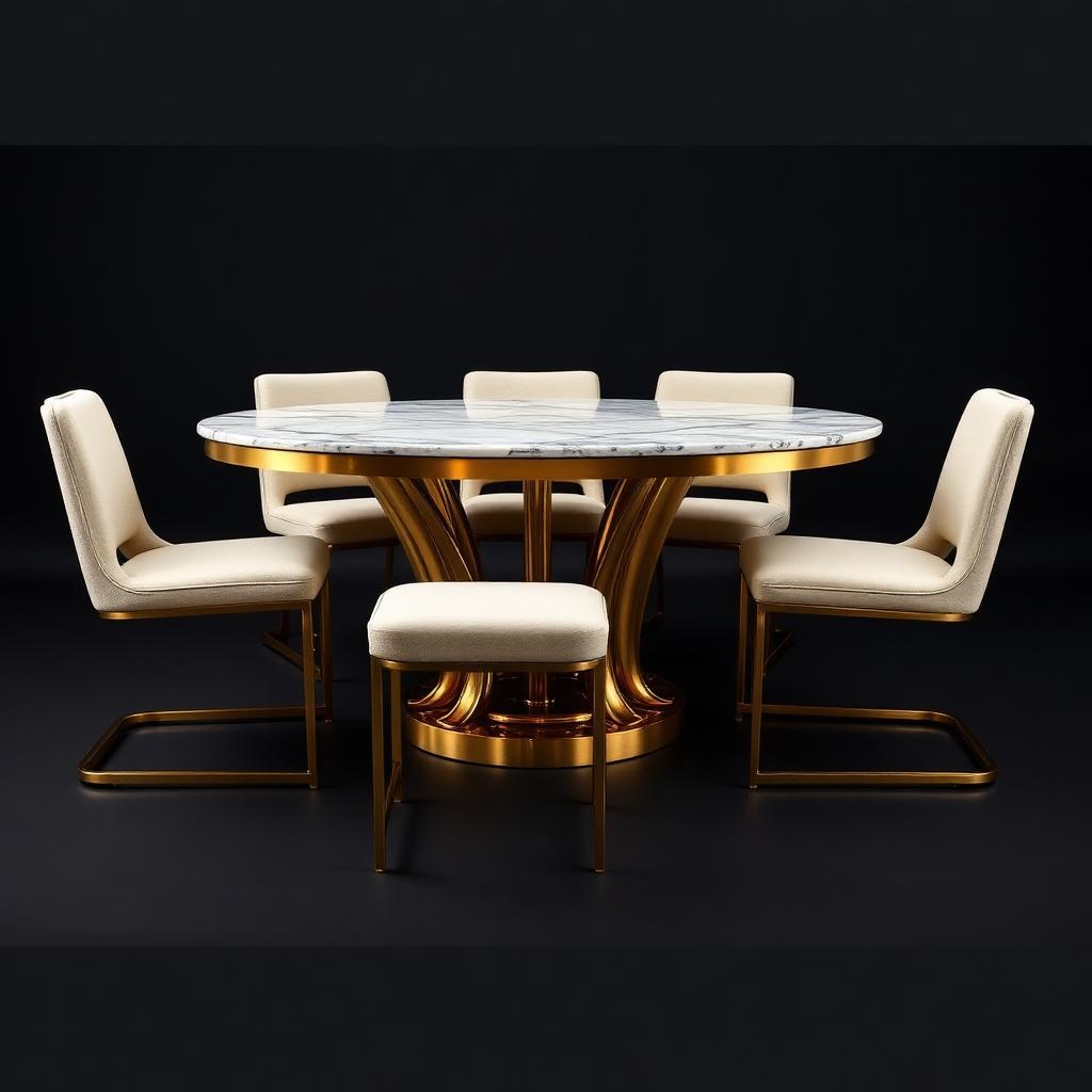 Marble-Top Dining Set